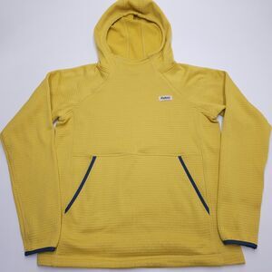 Fayettechill Grid Fleece Hoodie Mens Small Yellow Thumb Hole Made In USA
